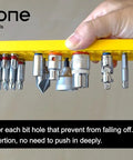 Four Piece Bit Organizer Set With 158 Hole Bit Storage For Quarter Inch Hex Bits And Drive Bits Adapters, Color Coded Pegboard
