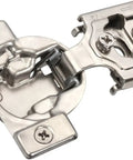 One Pair Half Inch Overlay Self Closing Compact Concealed Cabinet Hinge With Face Frame Mounting close-up view in nickel finish.