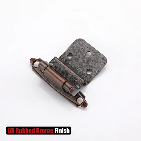 Three Eighths Inch Inset Cabinet Door Hinges Matte Black 30 Pack Self Closing Flush Mount Cabinet Hardware with bronze finish