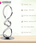 LED Spiral Bedside Lamp With Stepless Dimming 12W 3000K Warm White Double Spiral Design On Stable Metal Base