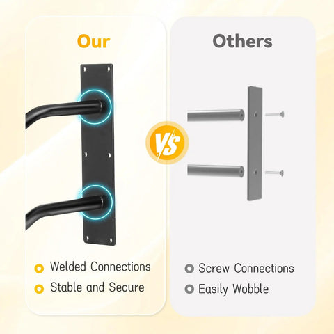 Comparison of Straight Up Durable Adjustable Wall Mount Handrail for Outdoor and Indoor Steps U Shape Safety Railing with welded vs screw connections.