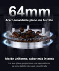 Heavy Duty 64mm Flat Burr Coffee Grinder With 100 Precision Settings For Electric Espresso Beans Single Dose Anti Static Shell All Metal Stainless Steel Chassis Ultra Quiet Gear engineered for uniform grinding.