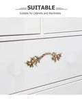 Vintage Zinc Alloy Cabinet Handles Set With Antique Silver Finish on white wardrobe drawer