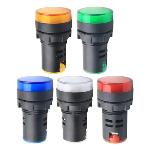 10 Piece Multi Color Indicator Lights For 110V AC DC 22mm Panel Mount Workhorse For Electrical Control Panels HVAC Systems Industrial Automation