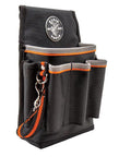 Tradesman Pro Tool Pouch With Tape Thong And Heavy Duty Reinforced Bottoms, Six Pocket Electrician Bag showcasing multiple pockets