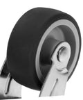 Premium Barn Door Floor Guide Roller Slider Kit With Ridiculously Slick Caster Wheels and Quick Fit Mounting Screws close-up of the roller wheel