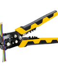 Self Adjusting 3 In 1 Wire Stripper Cutter And Crimp Tool For 10 24 AWG Electrical Cables No Fuss Auto Adjustable Durable Black And Yellow Hand Tool