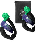 Soft Shackle Recovery Kit 2 Pack 1/2 Inch By 22 Inch Off Road Tow Kit With Tow Straps And Tow Hooks Heavy Duty Synthetic Rope For Outdoor Enthusiasts US Veteran Owned Green With Bag