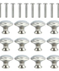 12 Pack 304 Stainless Steel Single Hole Cabinet Drawer Handles With Screws Silver Dome Shaped Door Pulls