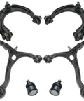 Built Tough Upper And Lower Control Arm Ball Joint Suspension Kit 6 Piece Set For Acura Tsx and Honda Accord 2009 to 2014