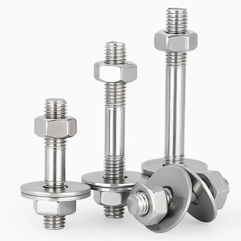 Stainless Steel Threaded Rod Connector Kit 2 Pack With Double Ended Studs For Through Mounting And Spacing M10 304 Grade