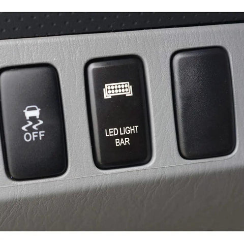 Toyota LED Light Bar Symbol Push Button Switch With White Backlight On Off Rocker Connector Wire Kit Direct Replacement