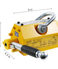 HONYTA 1320 lb magnetic lifter with release lever; yellow steel hoist magnet for lifting plate steel