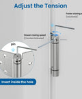 Adjusting tension on Snag These Heavy Duty 4 Inch Self Closing Door Hinges 2 Pack Spring Loaded Satin Nickel Hardware.