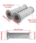 Non Slip Rubber Motorcycle Hand Grips For Seven Eighths Inch 22mm And 24mm Bars Open End Vintage Thruster Style sizes