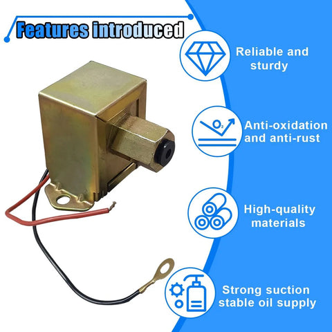 Universal 12V Electric Fuel Pump With Installation Kit For Gasoline Or Diesel Engines Self Priming In Line Or In Tank