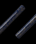 Full Tang High Carbon Steel Iaido Samurai Sword Handmade With Solid Wood Blue Lacquer Scabbard And Included Carry Bag close-up
