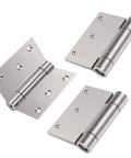 Three Pack 3 Inch Self Closing Stainless Steel Door Hinges With Ball Bearing For Quiet Beefy Duty 3mm Thick Doors Adjustable Tension Includes Hex Wrench And Screws shown