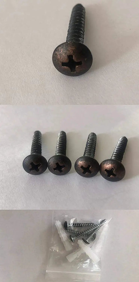 Vintage bronze screws with crosshead design and plastic anchors, compatible with wall mounted mailbox in vintage bronze finish.