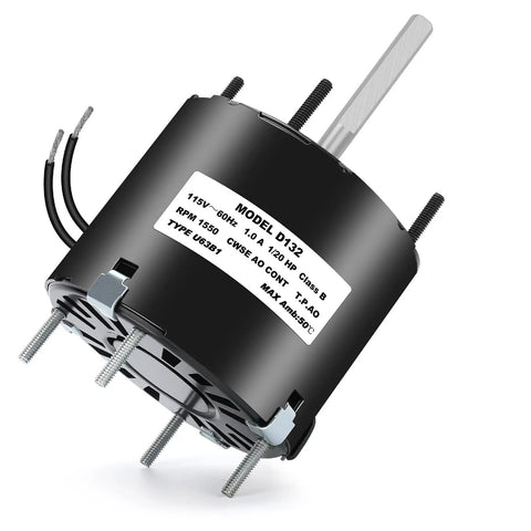 3.3 Inch Frame Shaded Pole Motor 1/20 HP, 1550 RPM, 115V 60Hz, low noise, smooth ride, sleeve bearing, CW rotation, HVAC use