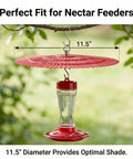 Two Pack 11.5 Inch Metal Bird Feeder Rain Guard With Red Umbrella Dome Shield Weather Baffles for nectar feeders