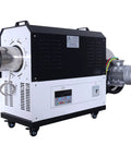 2KW Industrial Hot Air Blower And High Power Heater With Digital PID Temperature Control And Auto Overheat Safety For Heavy Duty Shop Grind Rock Solid Pro Grade Blower, side view, showing outlet and control panel.