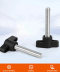 Beefy Black Z Type Thumb Screws 5 Pack M6 x 15mm Plastic Head T Shaped Wing Knobs For Mechanical Assemblies Carbon Steel Insulated