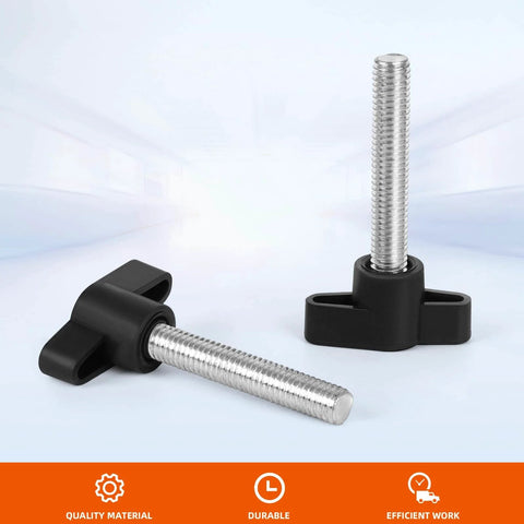 Beefy Black Z Type Thumb Screws 5 Pack M6 x 15mm Plastic Head T Shaped Wing Knobs For Mechanical Assemblies Carbon Steel Insulated