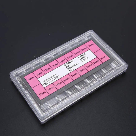Watch Band Pins Kit 270 Pcs 1.8mm Metal Spring Bar Set 8 To 25mm Assorted Sizes With Compartment Box
