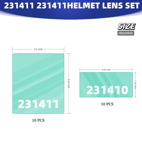 Clear Welding Lens Set For Miller Electric Helmets Impact And Spark Resistant Polycarbonate Shields size chart