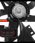Close-up of Heavy Duty Engine Radiator Cooling Fan Assembly With Electric Motor Direct Swap For Audi And Volkswagen.