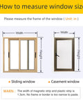Diagram illustrating how to measure window size for Magnetic Window Insulation Kit With Transparent Film And White Frame Up To 61 By 59 Inches Keeps Cold Out And Drafts Down While Locking In Warmth For Winter And Summer Cooling For A Cozy Energy Saving Home.