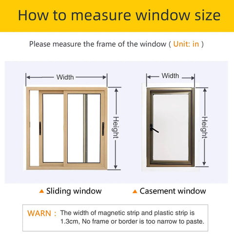 Diagram illustrating how to measure window size for Magnetic Window Insulation Kit With Transparent Film And White Frame Up To 61 By 59 Inches Keeps Cold Out And Drafts Down While Locking In Warmth For Winter And Summer Cooling For A Cozy Energy Saving Home.