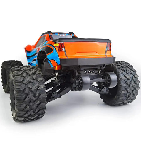 Adjustable Shock Towers Heightener For 1 To 10 Scale RC Car And Traxxas Maxx WideMAXX Crawler, rear view of RC truck