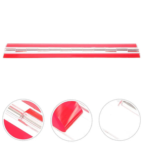 Clear mini self adhesive folding piano hinge for boxes and cabinets with red backing, transparent hinge for wood cases