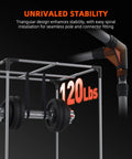 Frame detail of 2.3x2.3 Ft Grow Tent Kit showing 120 lbs weight capacity with spiral joint connection.