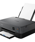 Wireless All In One Color Printer With Crisp Oled Touchscreen Display And Instant Wifi Access, angled view with open paper tray.