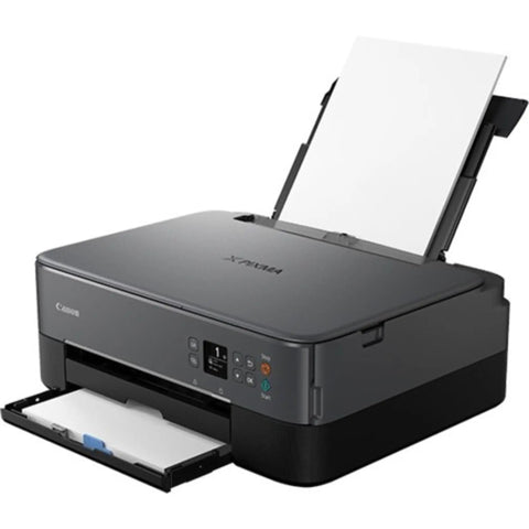 Wireless All In One Color Printer With Crisp Oled Touchscreen Display And Instant Wifi Access, angled view with open paper tray.