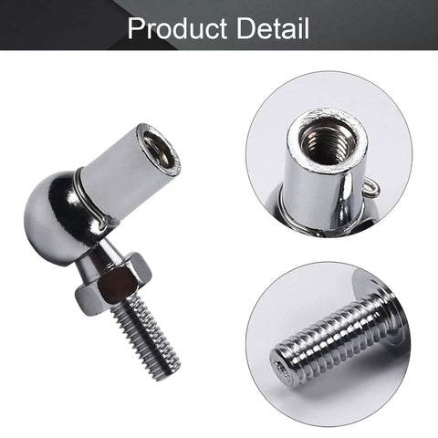 Close-up of Two Pack Rod End Ball Bearings With Stud M6 Female Thread 6mm Bore A3 Steel Zinc Coated Silver Tone Heavy Duty Rod End Joint Fittings