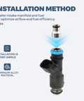 Illustration showing installation of Fuel Injector Spacer Kit For LS1 And LS6 To Truck Intake Manifold Adapters Eight Piece Set