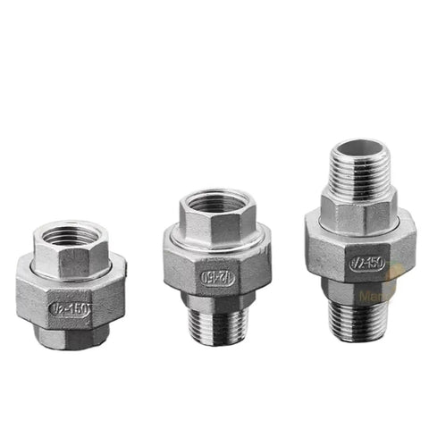 304 Stainless Steel Pipe Union Fittings BSPT One And One Quarter Inch One And One Half Inch Two Inch Three Inch Female To Male Thread Connector
