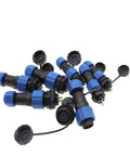 Waterproof IP68 Panel Mount Socket Connector Set For SP13 SP16 SP17 SP20 SP21 Series Cylindrical 7 Pin Back Nut Wire Connectors