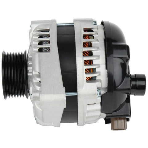 Side view of Beefed Up 130 Amp 12 Volt High Output Alternator For Honda Accord 2.4L 2008 2012 And Acura TSX 2.4L 2011 2013