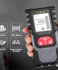 Ace Digital Stud Finder Wall Scanner With Backlit Screen shows features for wood, metal, AC wire detection depth 4.7 inch.
