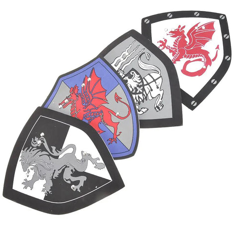 Foam Sword And Shield Set For Kids 12 Piece Ninja Warrior Viking Role Play Gear with 4 colorful shields for imaginative play.