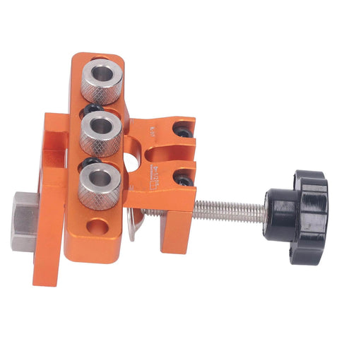 Doweling Jig Drill Kit 3 In 1 Aluminum Alloy Anodized Drilling Locator Puncher for woodworking and furniture assembly.