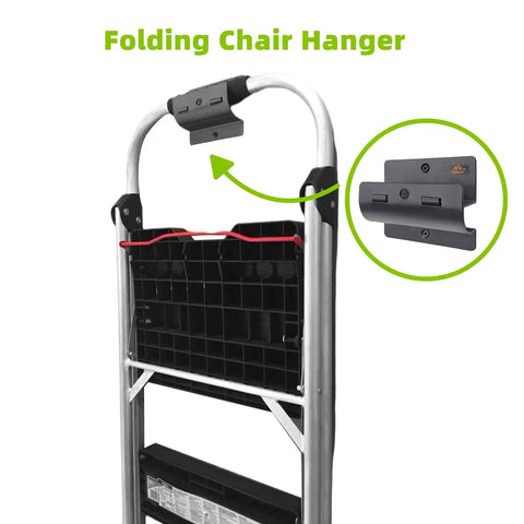 Heavy Duty Ladder Hanger For Garage Wall Storage Steel Wall Mount Keeps Ladders And Gear Off The Floor with folding chair insert