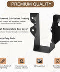 Twenty Piece 2x4 Joist Hanger Set With Black Powder Coated Finish And 18 Gauge Galvanized Steel, showcasing heavy-duty solid design.