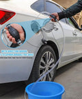 Straight Up Heavy Duty Hand Fuel Transfer Pump, No Sweat Gasoline Siphon Hose Kit being used to siphon fuel into a blue bucket.