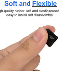 Close-up of hand holding a black rubber cap from the 200 Piece Round Rubber End Caps Set For Bolts And Screws And Metal Tubing Durable Flexible Thread Protectors